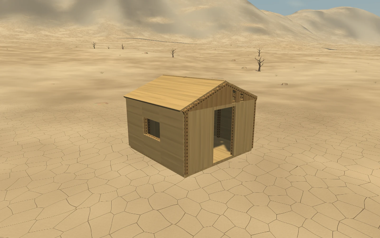 A worn timber-house variant with missing pieces and usable parts to salvage.